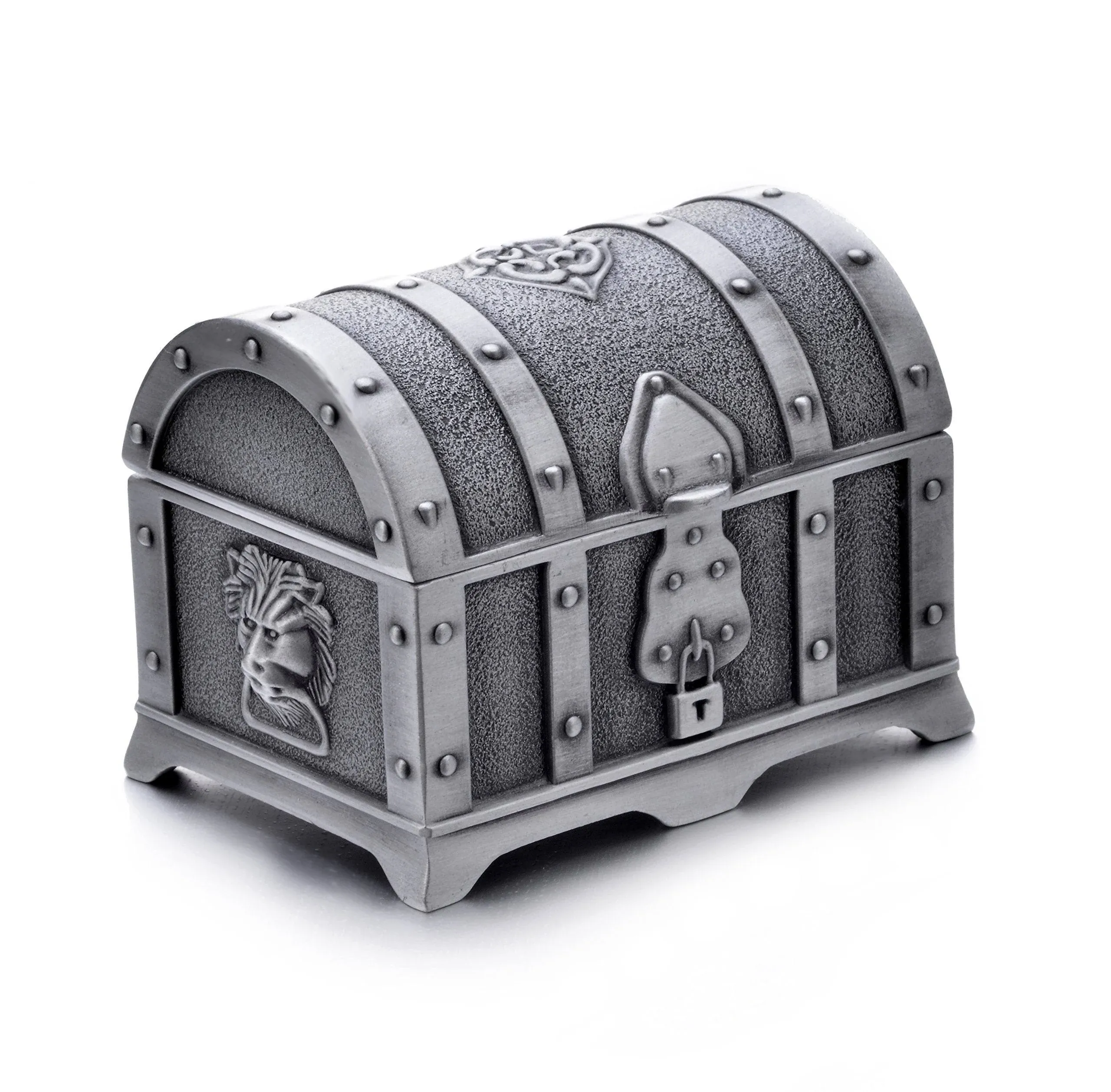 REINDEAR Vintage Pewter Tooth Fairy Treasure Chest Box 