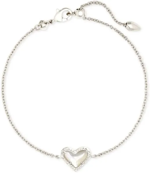 Kendra Scott Ari Heart Chain Bracelet Silver & Platinum Drusy