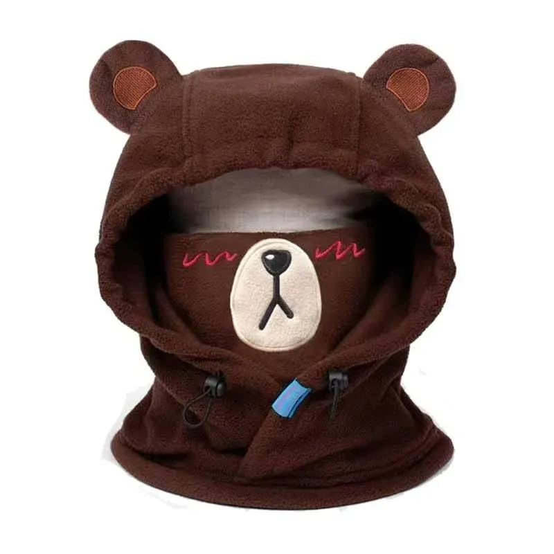 Bear Ski Balaclava Cute Animal Snowboard Face Warmer Winter Snow Sports Accessories Hat Kawaii Snowboard Gear