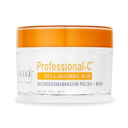 Obagi Medical Professional-C Microdermabrasion Polish + Mask 2.8 oz. Glow Boosting Microdermabrasion Exfoliator with 30% Vitamin C for Brighter, Smoother, More Youthful Looking Skin 