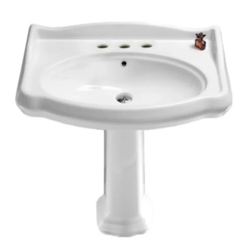 Nameeks 030200-PED CeraStyle 23-2/3" Ceramic Pedestal Bathroom Sink - White ...