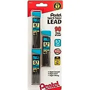 Pentel® Super Hi-Polymer® Leads, 0.7 mm, Medium, HB, 30 Leads Per Tube, Pack Of 3 Tubes