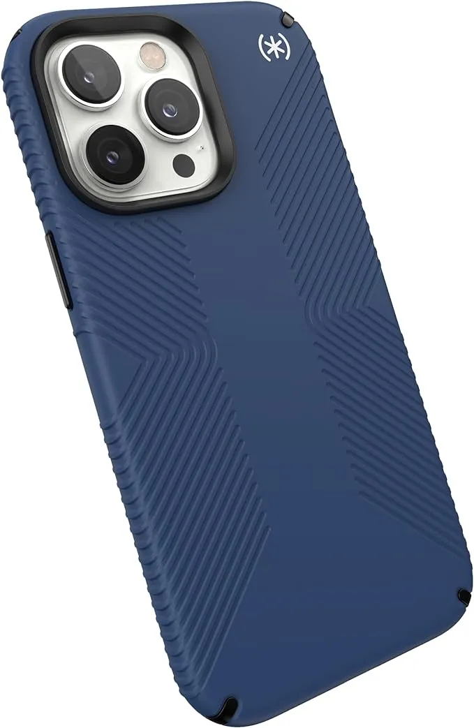 Speck iPhone 14 Pro Max Case - Drop Protection, Scratch Resistant, Dual Layer Slim Phone Case for 6.7 Inch iPhones 14 Pro Max - Built for MagSafe - Presidio2 Grip - Coastal Blue/Black/White