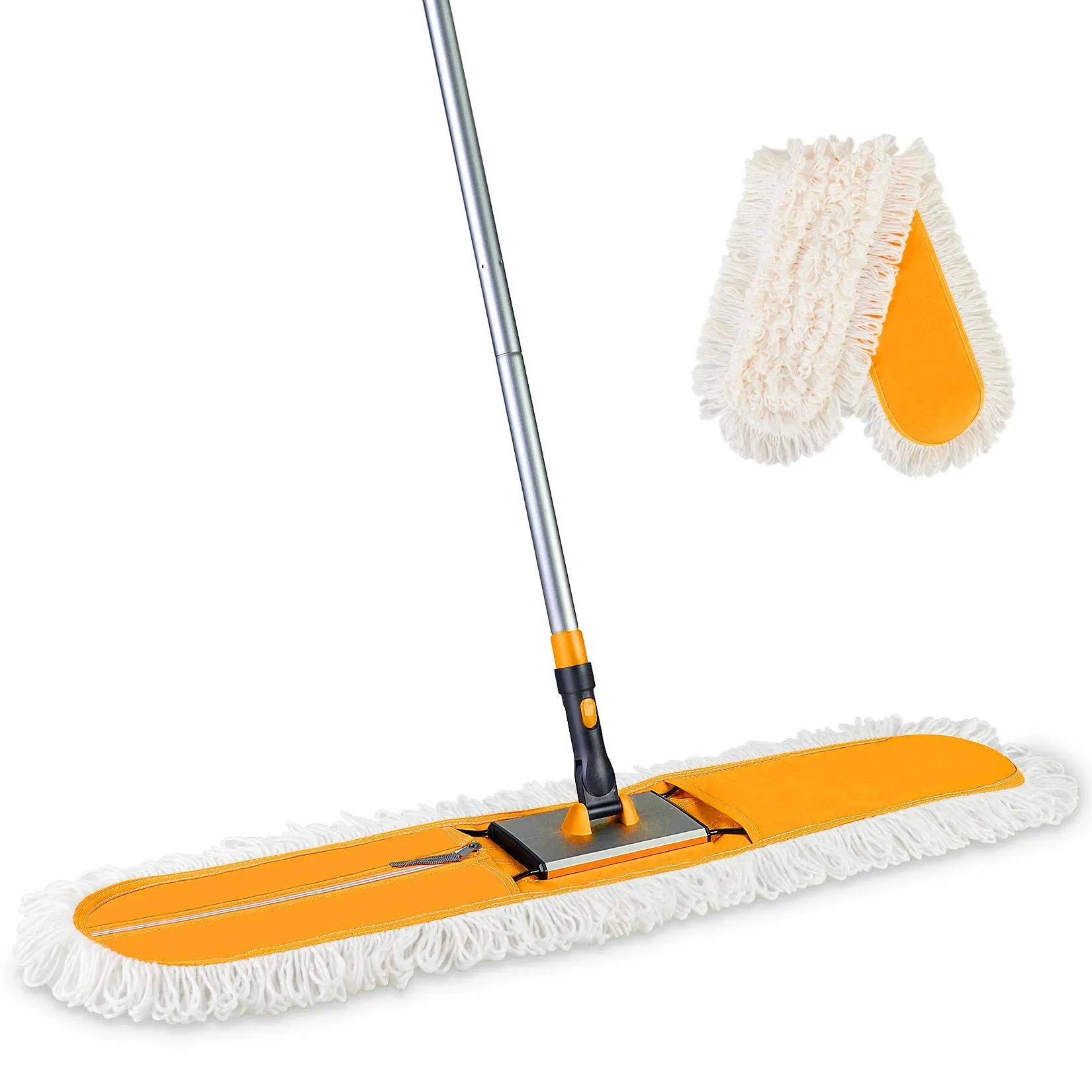 Yocada 36&#039;&#039; Commercial Industrial Cotton Mop Dust Floor Mop w/ Total 2 Mop Pads