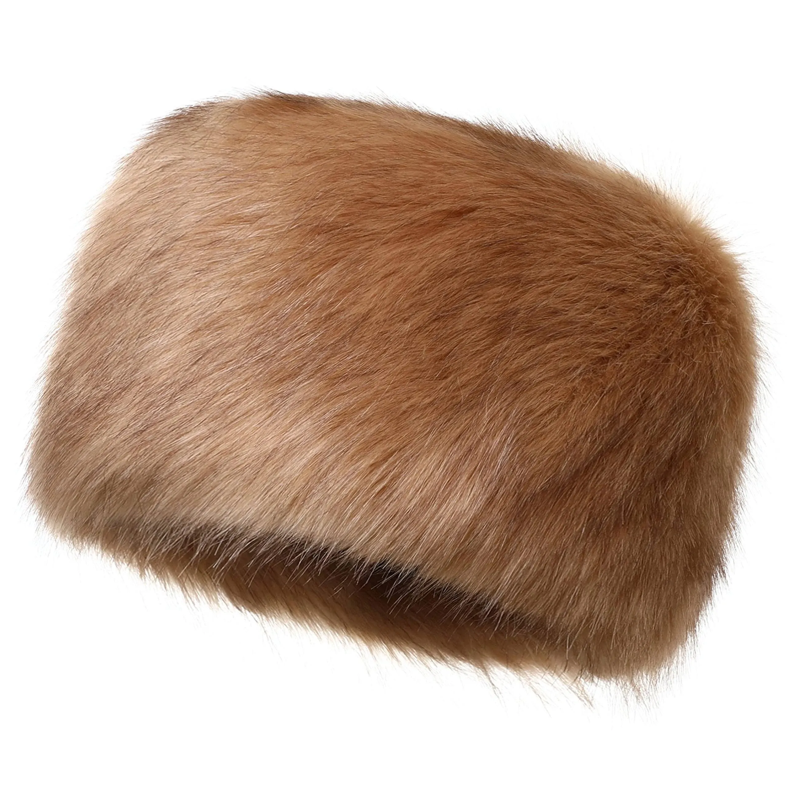 Dikoaina Faux Fur Cossack Russian Style Hat for Ladies Medium-Large, Khaki 