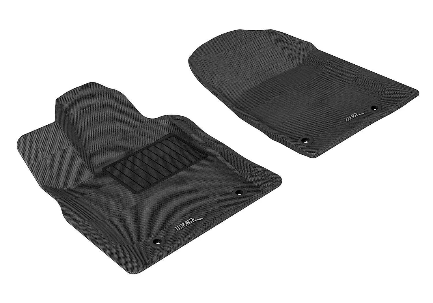 3D MAXpider Kagu Floor Mat (Black) Compatible with Dodge Durango 2011-2024 / Jeep Grand Cherokee 2013-2022 (2 Posts in Passenger's Side) - Front Row