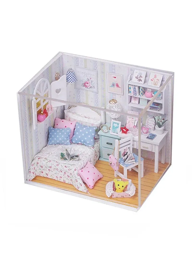 Flever Dollhouse Miniature DIY House Kit Creative Room with Furniture and Cover for Romantic Artwork Gift(Rise and Shine)