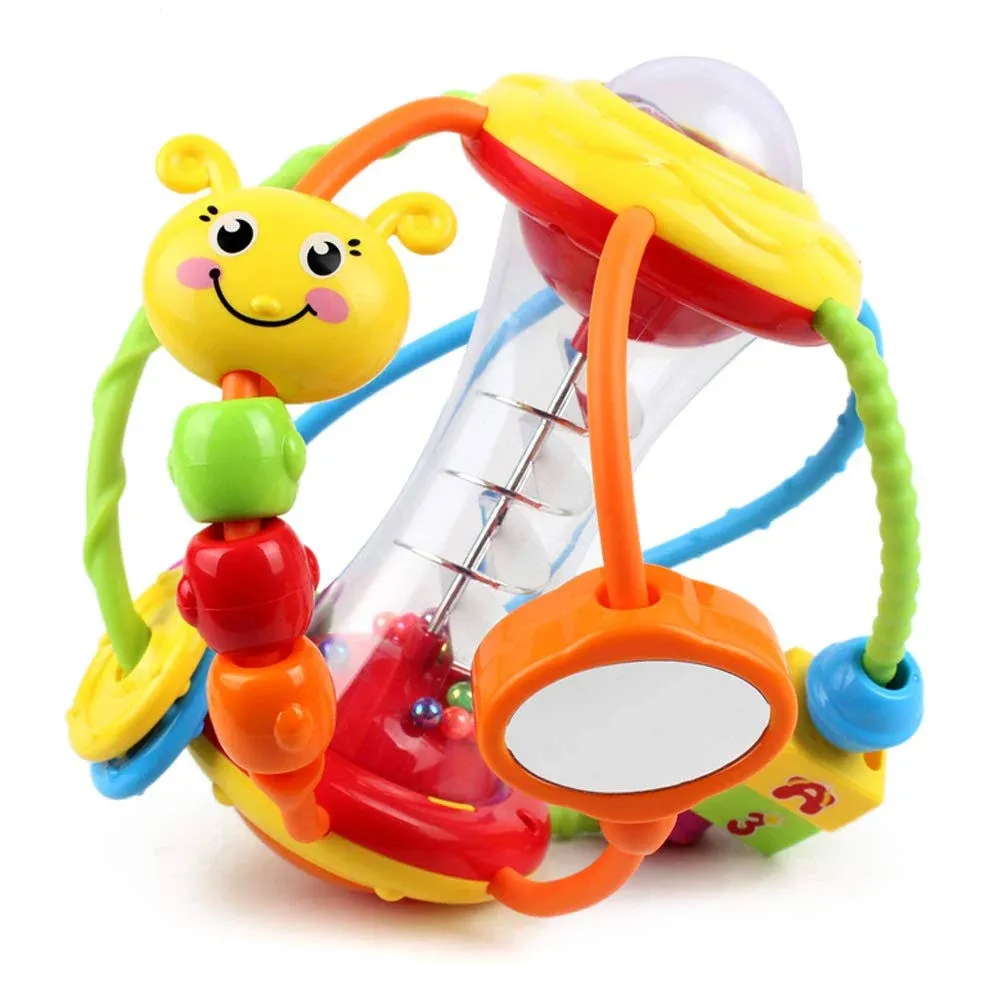 HOLA Baby Toys 0-6-12 Months, Baby Rattle Toys Activity Ball Infant Toys 6 Month Old Baby Toys 3-6 Months, Shaker Grab Spin Travel Toys Easter Basket Stuffers