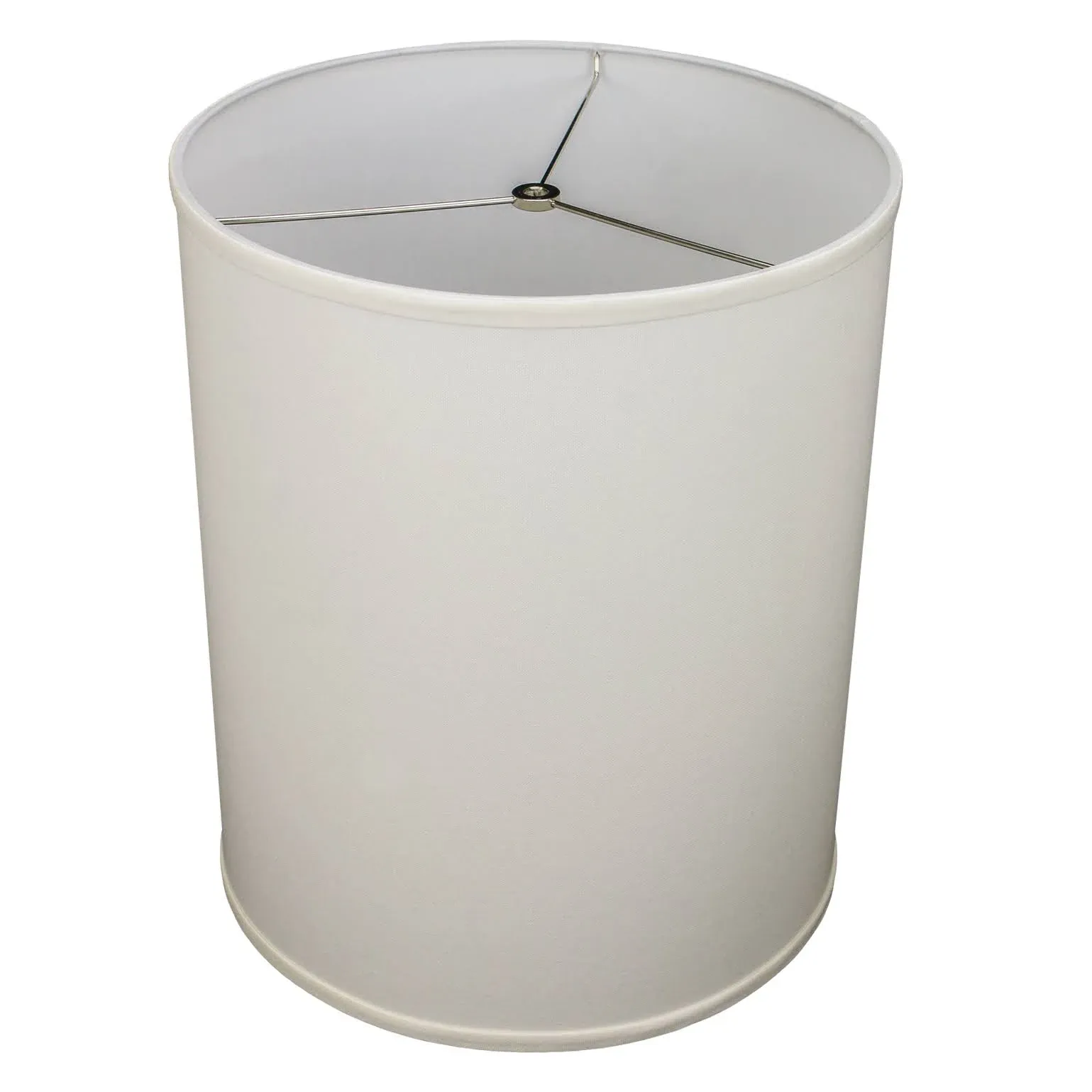 FenchelShades.<wbr/>com Lamp Shades 14&#034; x 18&#034; Classic Drum Spider Off-White/Nick<wbr/>el