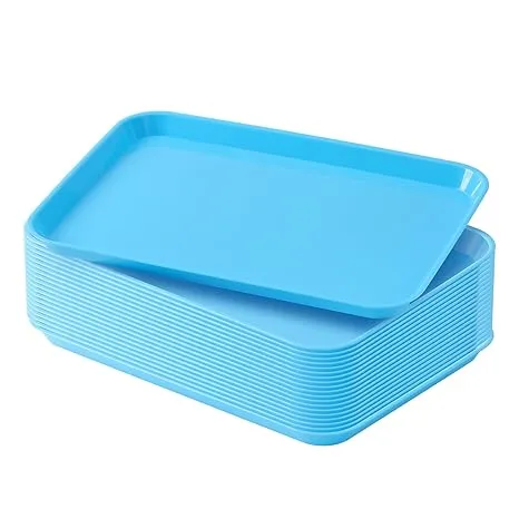 JMU 20Pcs Dental Plastic Trays Bulk Autoclavable Instrument Trays, Procedure Tray Flat Tray,13.25" X 9.75", Size B (Blue)