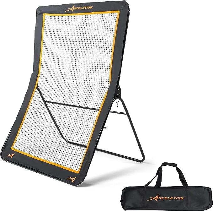 ACELETIQS Lacrosse Rebounder for Backyard 5x7 Feet Baseball Rebounder Volleyball Rebounder - Lacrosse Ball Pitchback, Throwback, Bounce Back Training Wall [Carry Bag Included]