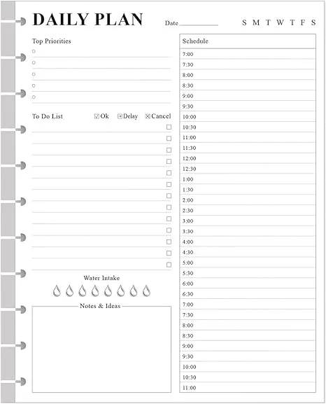 ZGMJ Undated Daily Planner Refill - A4 Day Planner Insect To Do Li... FMBI Sales