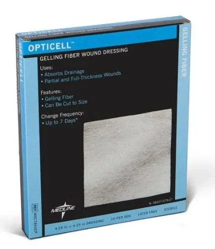 Medline MSC7844EPH Opticell Gelling Fiber Wound Dressing, 4.25x4.25