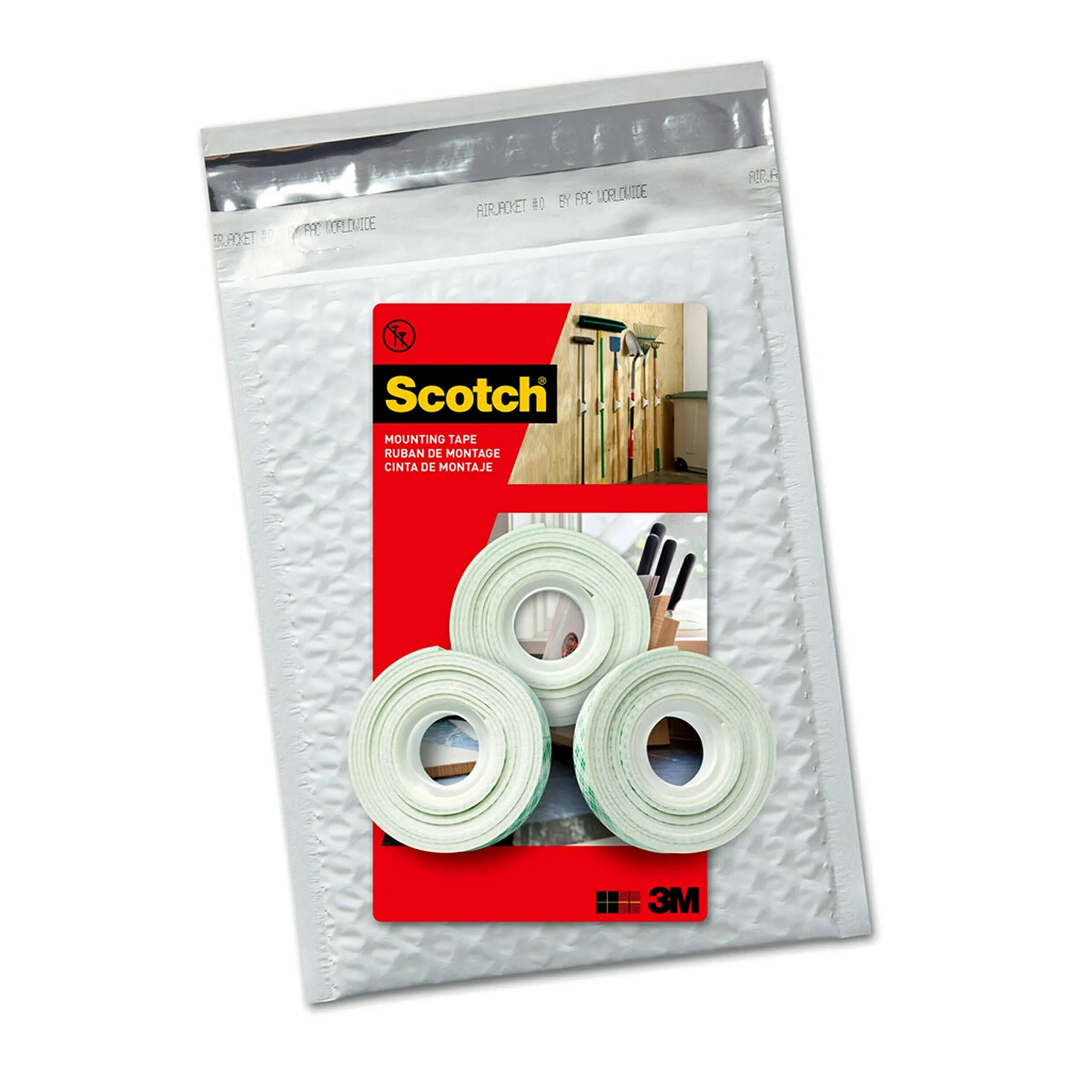 Scotch Indoor Mounting Tape Double Sided White 0.5 in x 75 in - 3 Pack