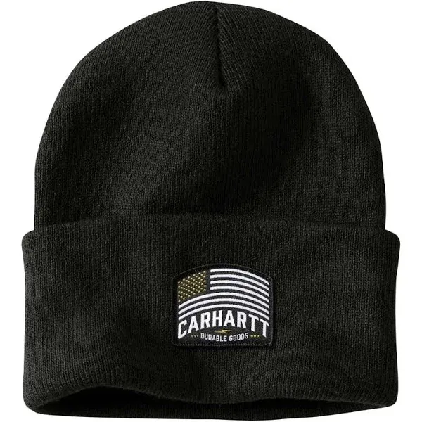 Carhartt Men's Knit Flag Patch Beanie | Navy