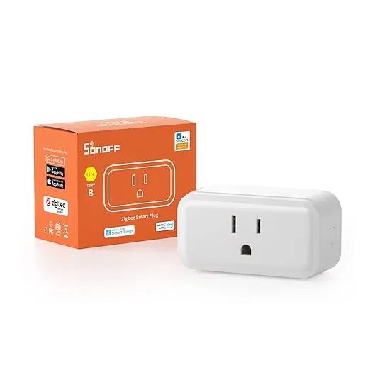 SONOFF Zigbee Smart Plug with ETL Certified, S40 Lite 15A Smart Outlet, Zigbee Repeater, Works with SmartThings and Amazon Echo Plus, Hub Needed for Amazon Alexa