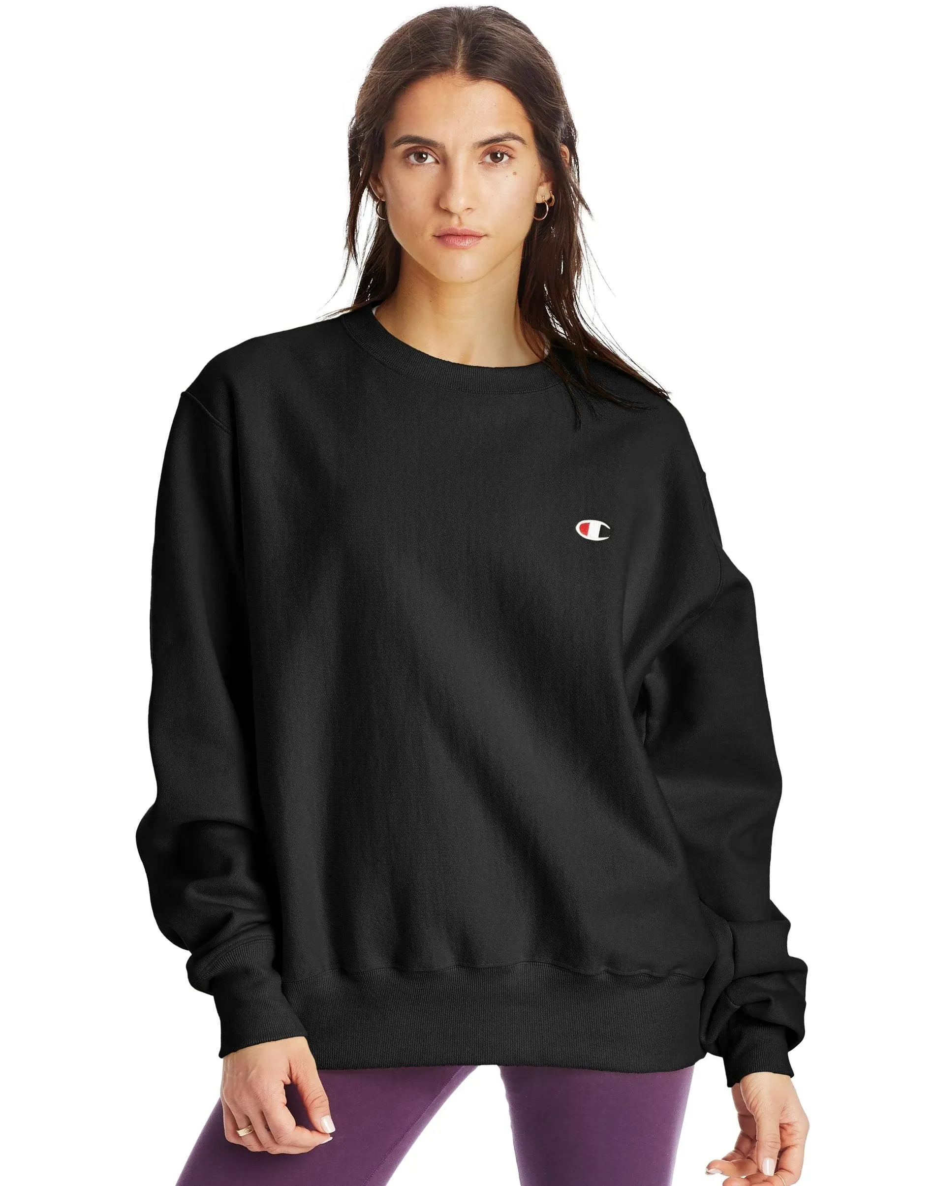 Women's Champion Reverse Weave Oversized Crewneck Sweatshirt, C Logo Earthen ...