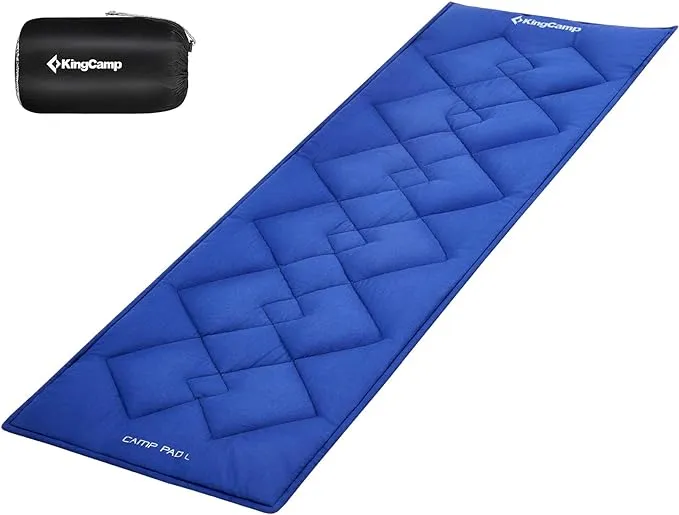 KingCamp Single Lightweight 75 x 25 inch Camping Sleeping Pad for Cots, Blue