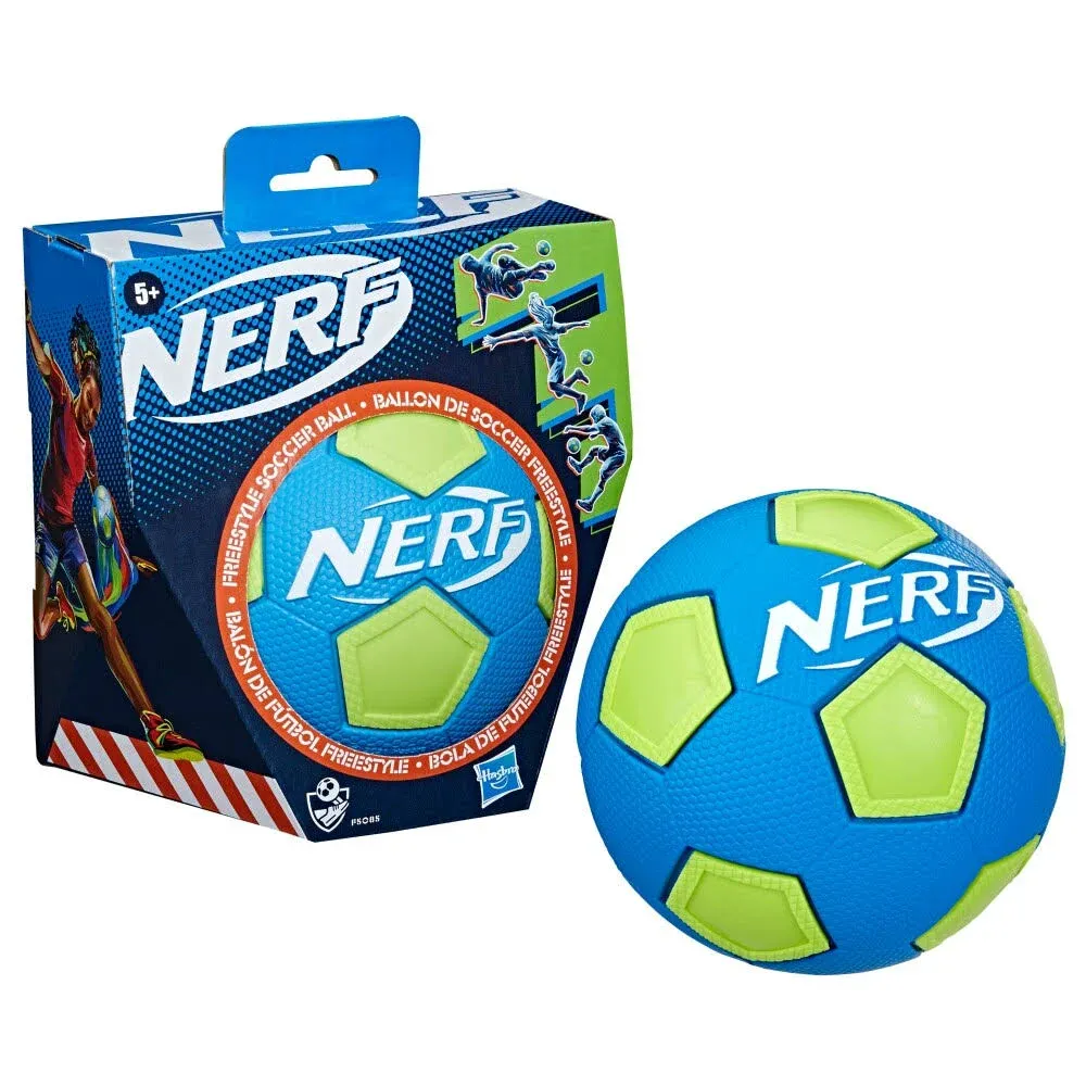 NERF Sports Freestyle Foam Soccer Ball, 5 inch, Indoor-Outdoor Play, Colors May Vary