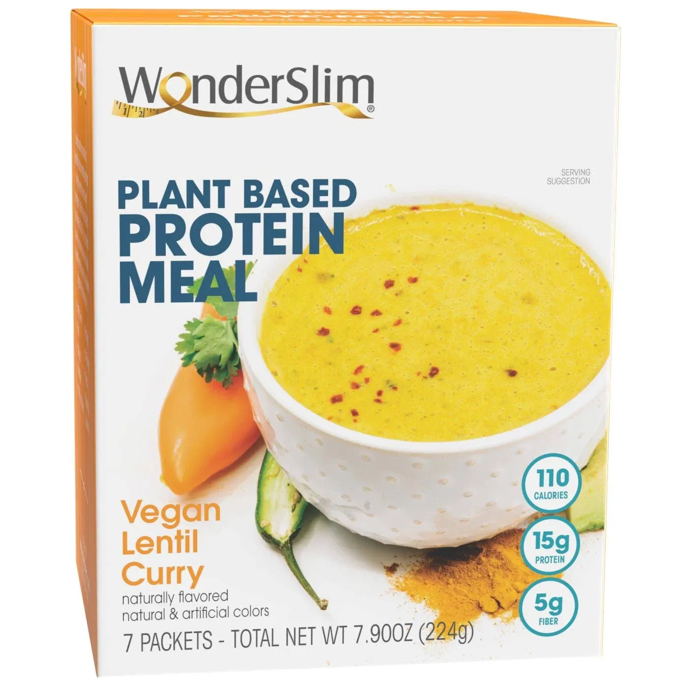 Wonderslim Plant Based Protein Meal Vegan Lentil Curry (7ct)