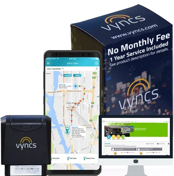 Vyncs GPS Tracker No Monthly Fee 4G Trip