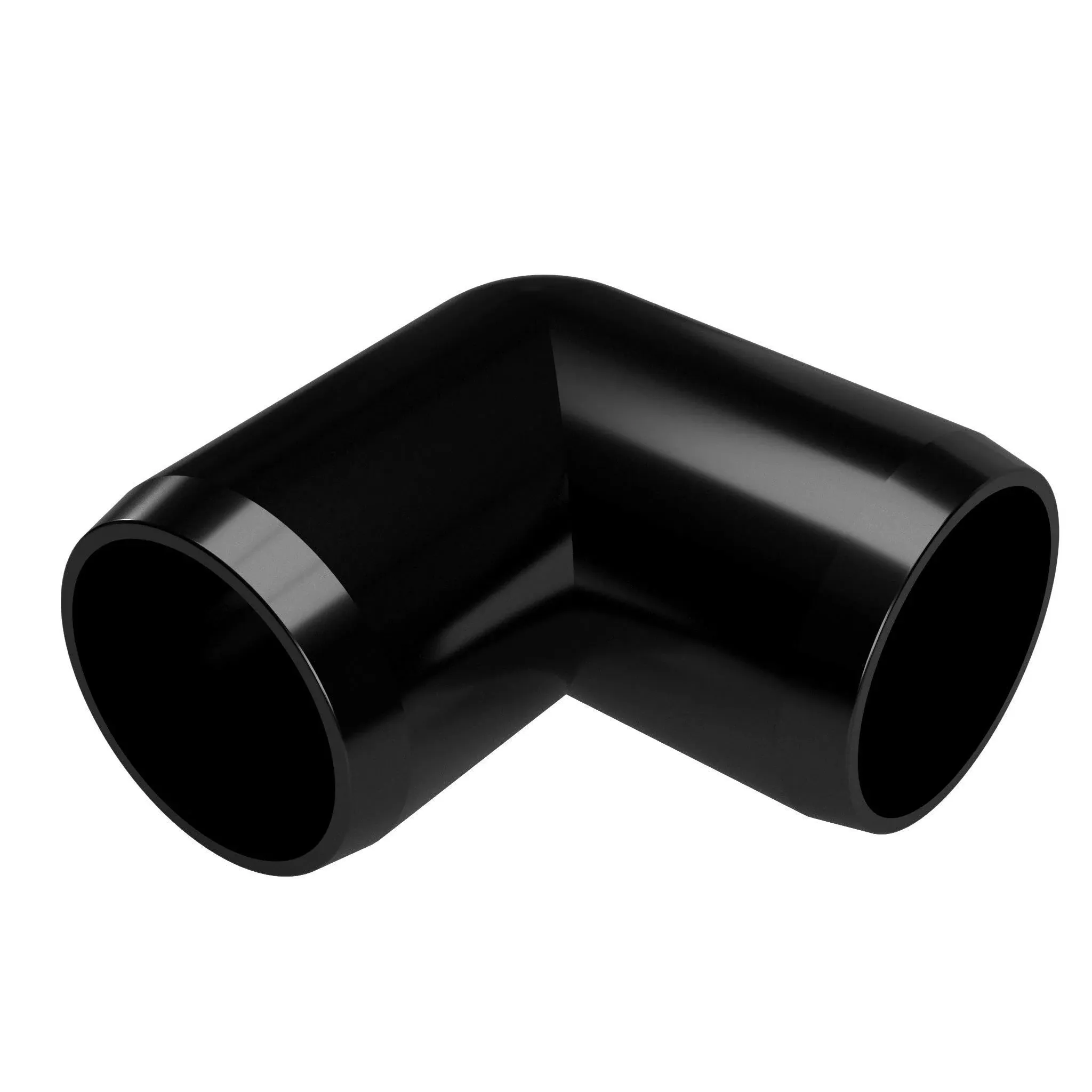 1&#034; 90-Deg PVC Elbow Fitting, Black (4-PK) FORMUFIT Furniture Grade, Made in USA