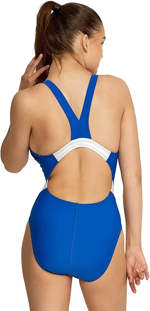 Speedo Women's Swimsuit One Piece Creora Highclo Quantum Splice High Cut Solid