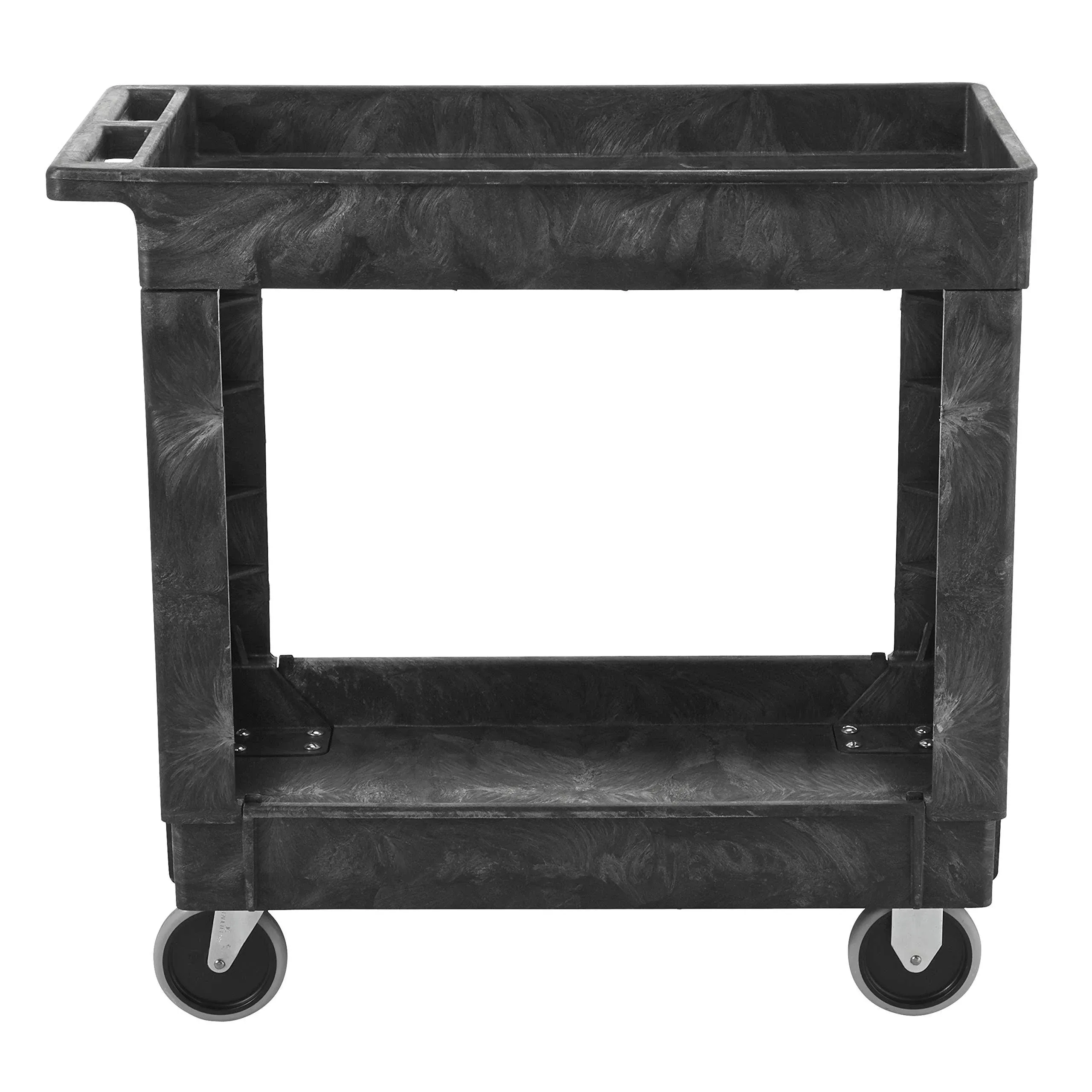 Rubbermaid 2-Shelf Service/Utility Cart, Black