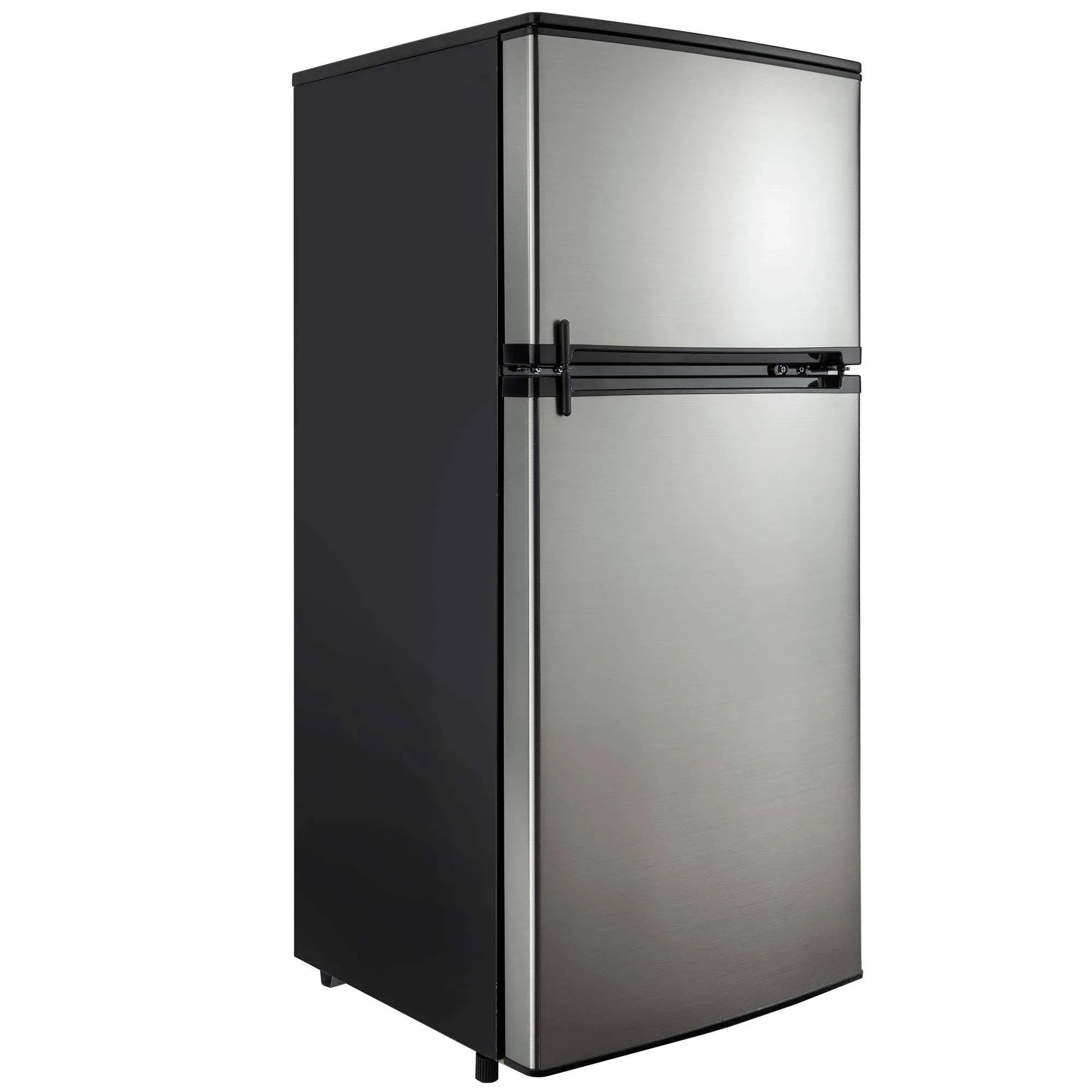 RecPro RV Refrigerator Stainless Steel | 4.3 Cubic Feet | 12V | 2 Door Fridge