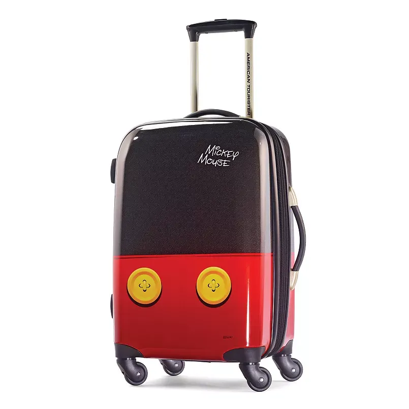 American Tourister Disney Hardside Luggage with Spinner Wheels, Black,Red, Carry-On 21-Inch