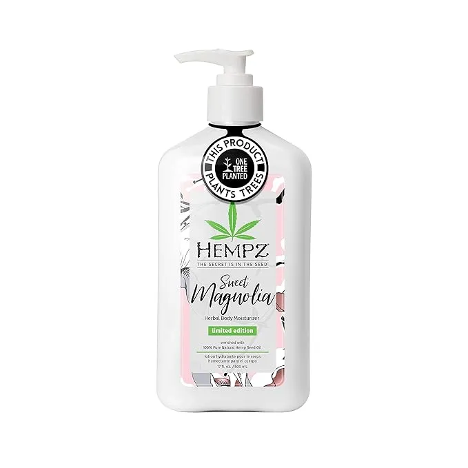 Hempz Body Lotion - Sweet Magnolia Limited Edition Daily Moisturizing Cream, Shea Butter, Aloe Hand and Body Moisturizer - Skin Care Products, Hemp Seed Oil - 17 Fl Oz