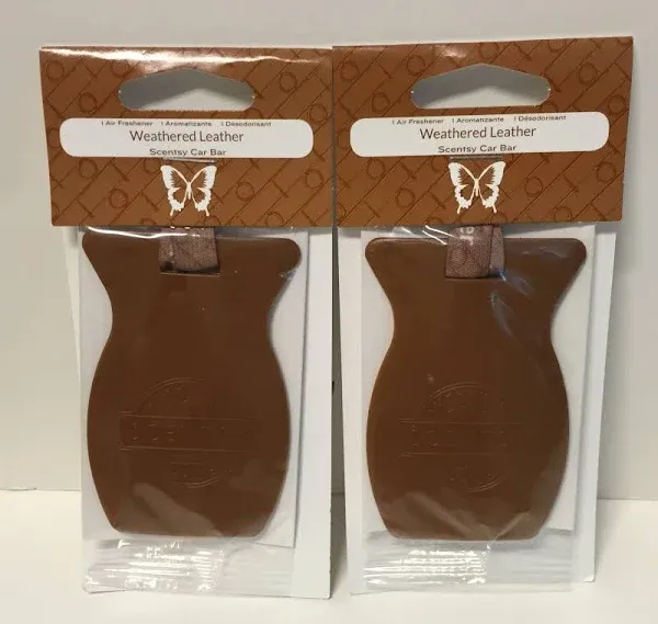 Scentsy 2pk Weathered Leather Car Bar Air Freshener