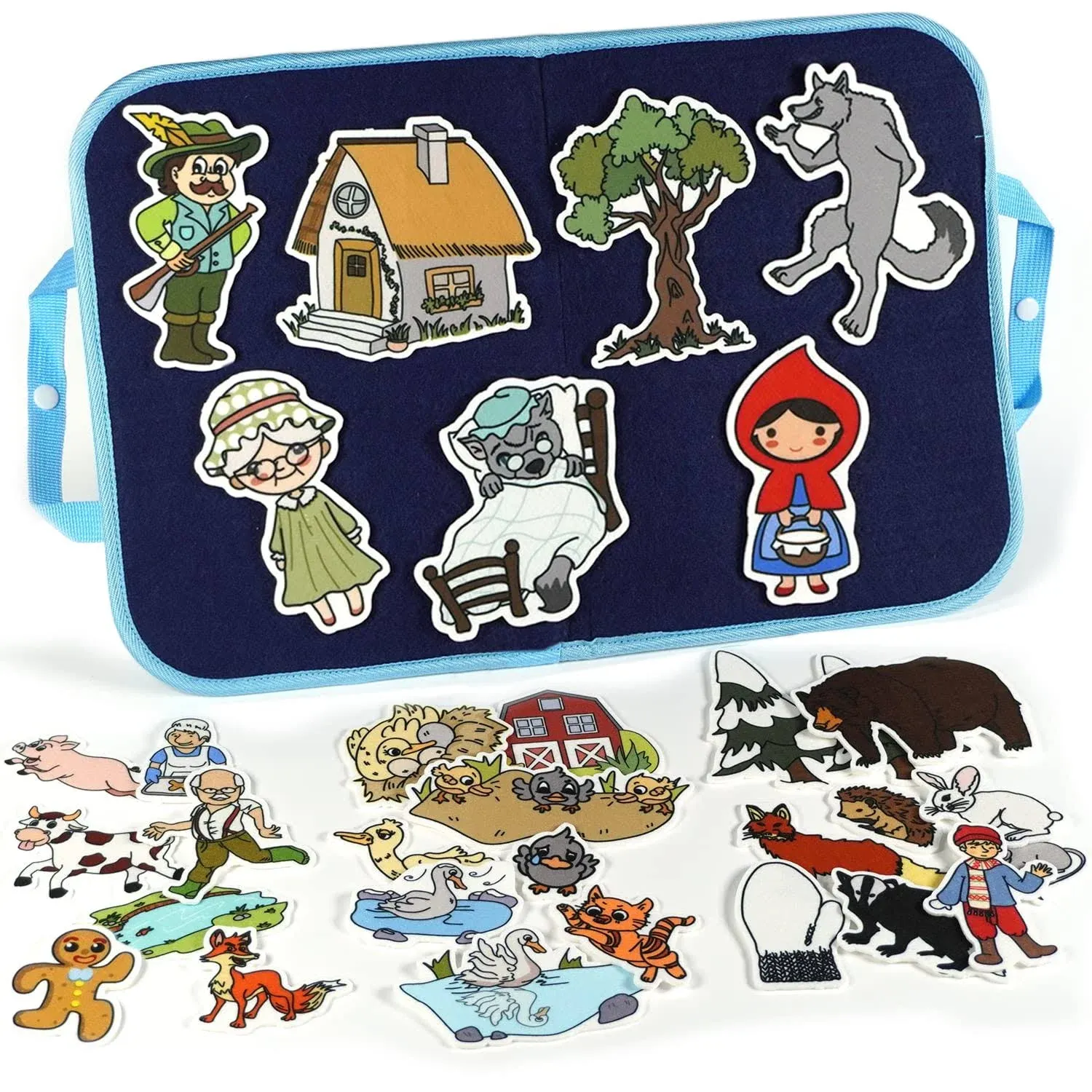 CHEFAN 4 Pack Felt Board Story Set, The Mitten, The Little Red Riding Hood ...