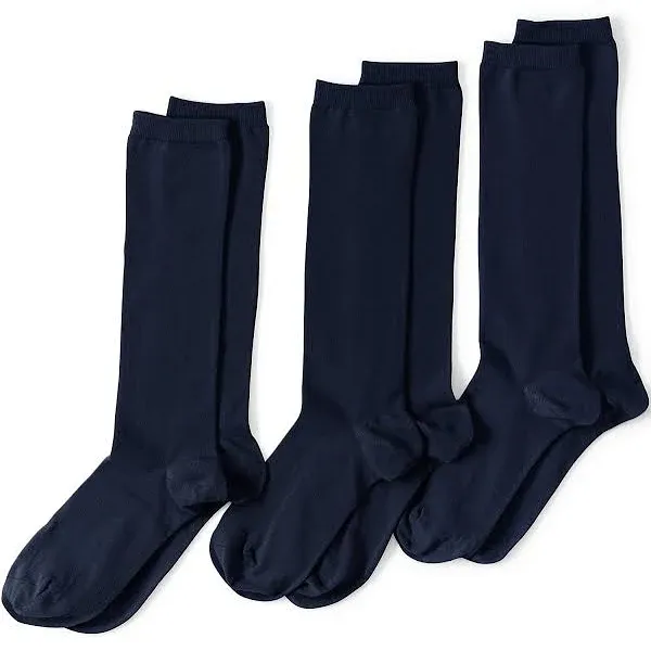 Lands' End Women's 3-Pack Seamless Toe Solid Trouser Socks