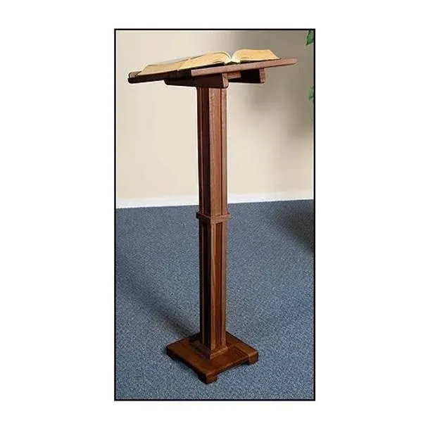 Wood Standing Lectern - Walnut Stain