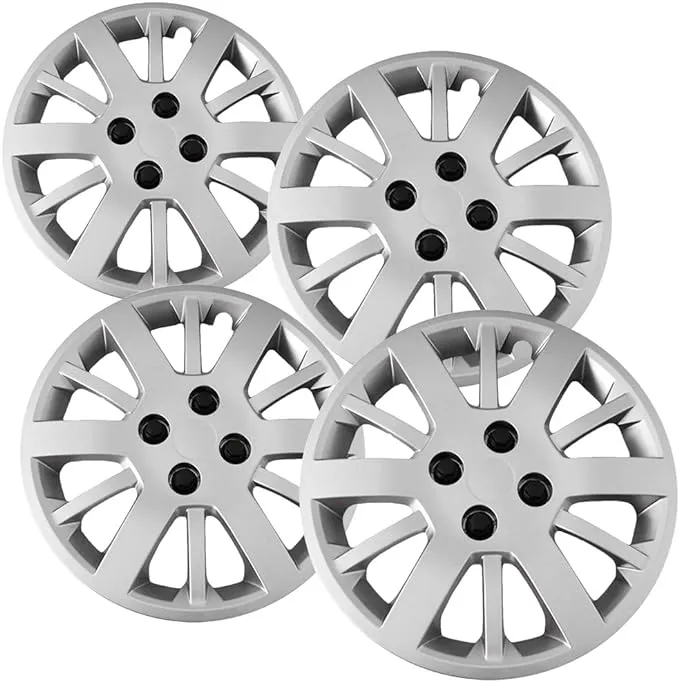 Set of 4 Hub-caps Compatible with 2005-2010 Chevrolet Cobalt Wheel Covers 15 Inch Snap On Silver