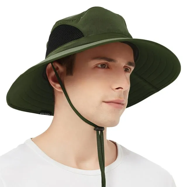 Einskey Men's Sun Hat for Boonie Hat Fishing Hiking Safari Beach,Waterproof Wide Brim Bucket Hat