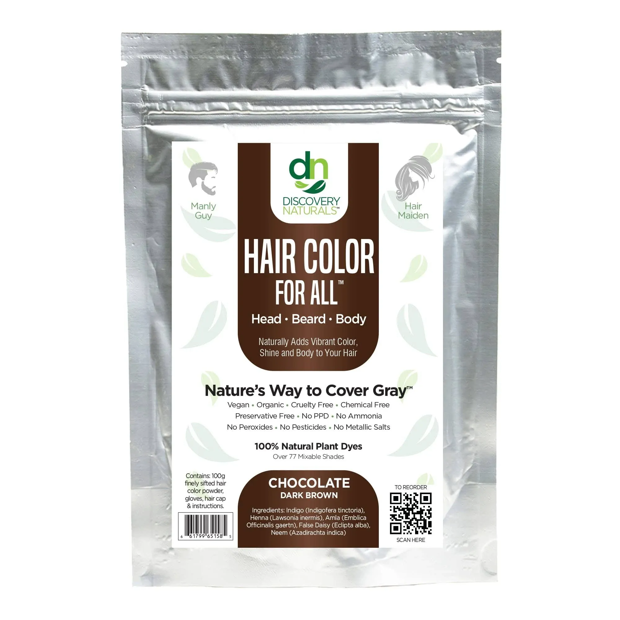 Henna Maiden Delicious Dark Brown Hair Color: 100% Natural & Chemical Free