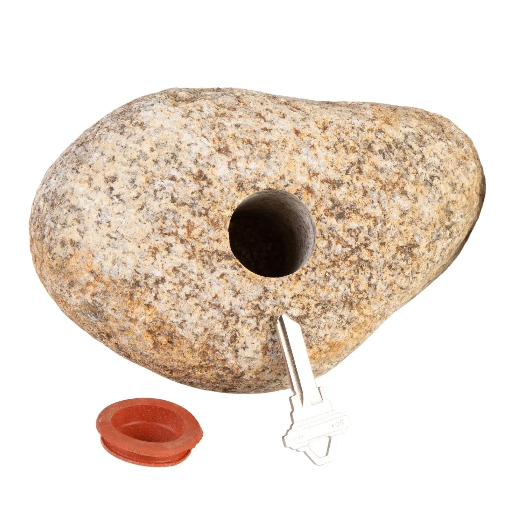 Real Rock Key Hiding Stone - Rustic - Garden Statues And Yard Art - by Funky Rock Designs | Houzz