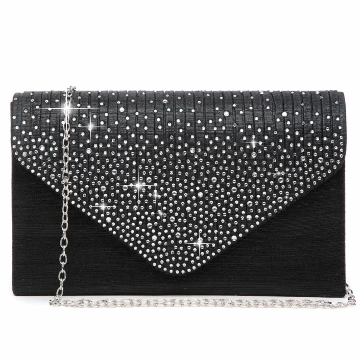 Dasein Ladies Frosted Satin Evening Clutch Purse Bag Crossbody Handbags Party ...