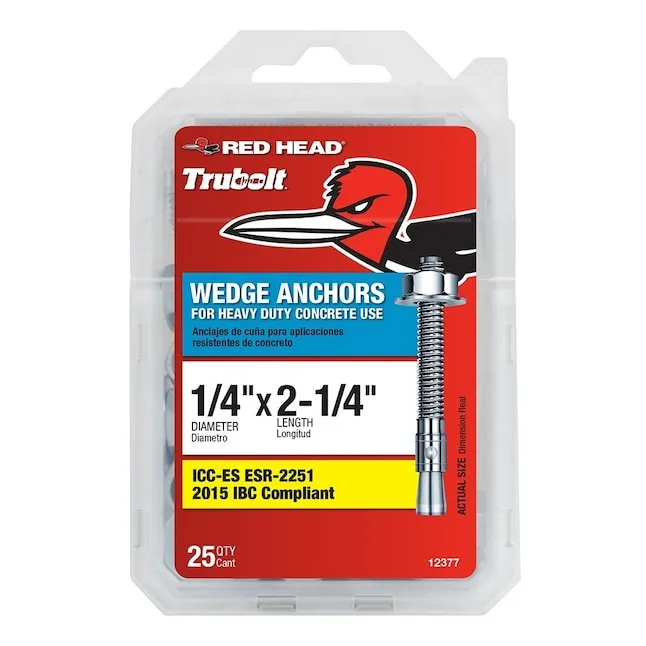 Red Head 25-Pack 2-1/4-in x 1/4-in Wedge Anchors