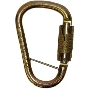 Fall Rated Steel Carabiner with Auto Twist-Lock, Fall Rated, 1" Gate Opening