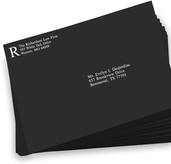 LUX 9 x 12 Booklet Envelopes 50/Pack Midnight Black (F-6075-B-50)