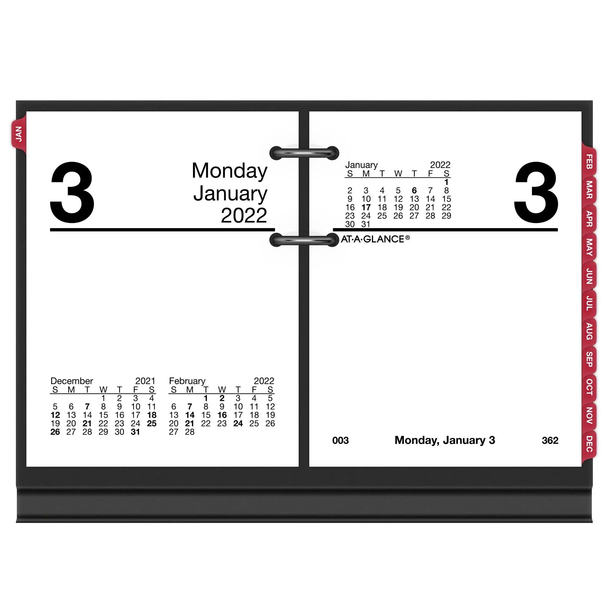 At-a-glance Compact Desk Calendar Refill 3 x 3.75 White 2022