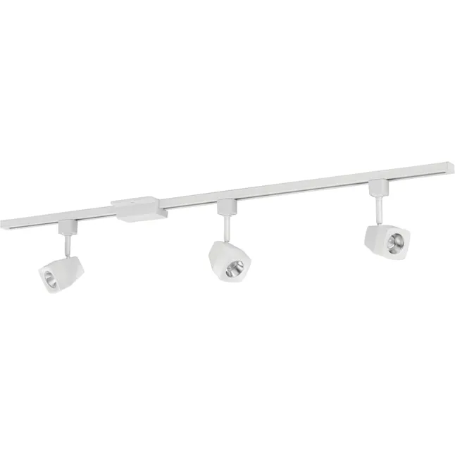 Lithonia Lighting LTIKSQ Series 3.125-in 3-Light Matte White dimmable LED Traditional Linear Track Lighting Kit with Square Pivoting HeadsLithonia Lighting LTIKSQ Series 3.125-in 3-Light Matte White dimmable LED Traditional Linear Track Lighting Kit with