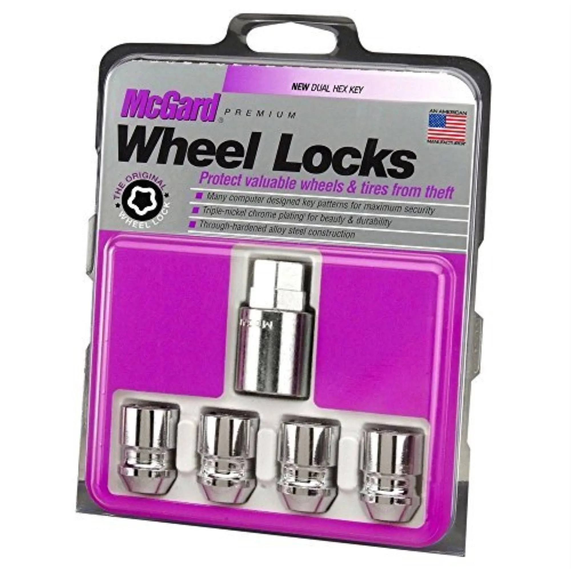 McGard 24157 Chrome Wheel Locks, M12 x 1.5 Thread, Set of 4 Locks + 1 Key 2021 Toyota RAV4