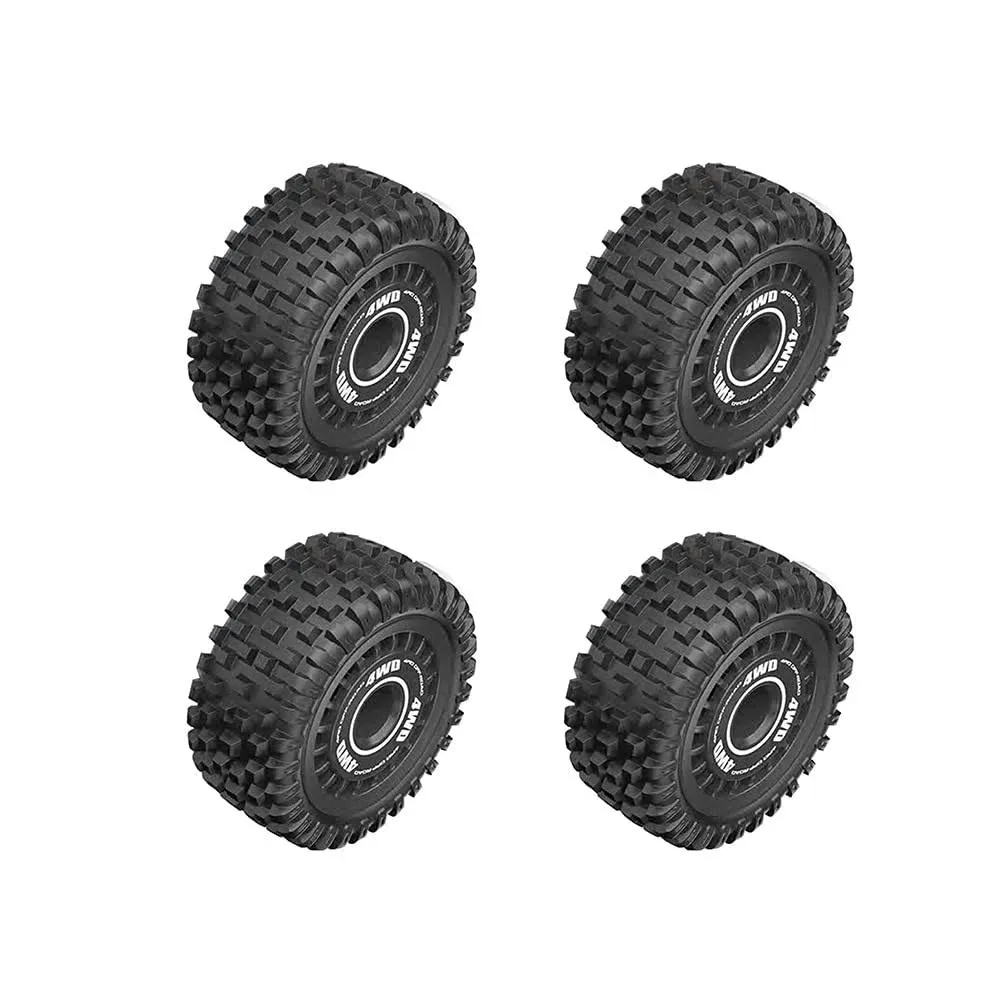 4PCS Original 12mm Hex Hub Wheel Rims & Rubber Tires for 16207 1/16 Off-Road RC Car