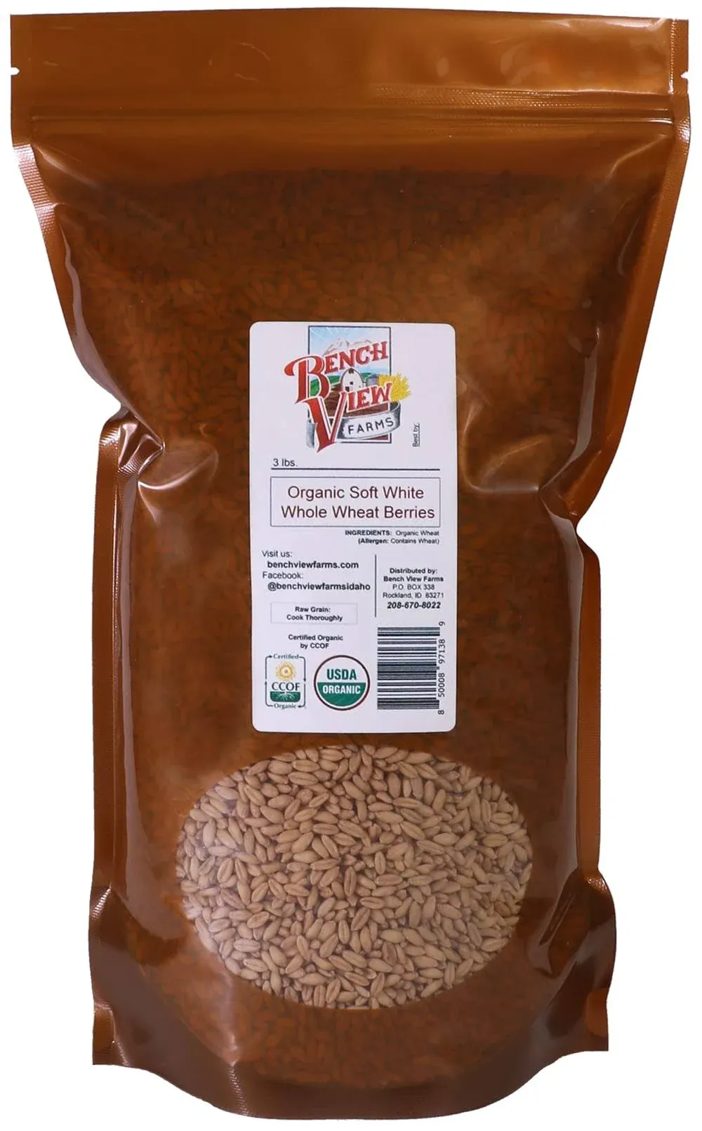 Organic Soft White Wheat Berries - 3lbs