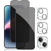 Pehael [2+2Pack] Privacy Screen Protector for iPhone 14 Plus with Camera Lens Protector Full Coverage Anti-Spy Tempered Glass Film 9H Hardness Upgrade Edge Protection Easy Installation Bubble Free [6.7 inch]