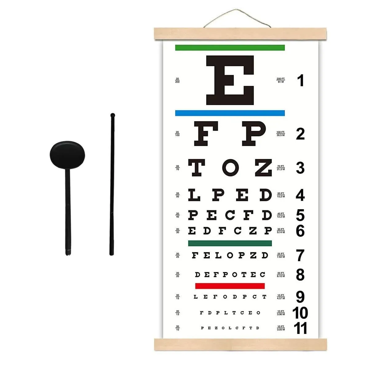 Snellen Eye Chart, Charts for Exams 20 Feet 20 Test Distance 